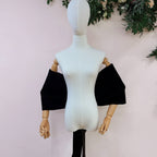 Velvet Bow Cape | Long Train & Bow Sleeves | Pageant & Evening