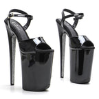 23CM Patent Glitter Platform Pole Dance Heels - 9 Inch High Heel Performance Sandals
