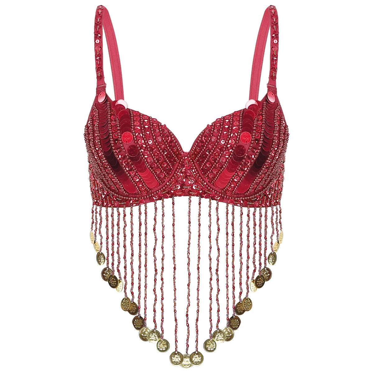 Sequin & Beaded Tassel Bra | Belly Dance & Festival Top | 7 Colours