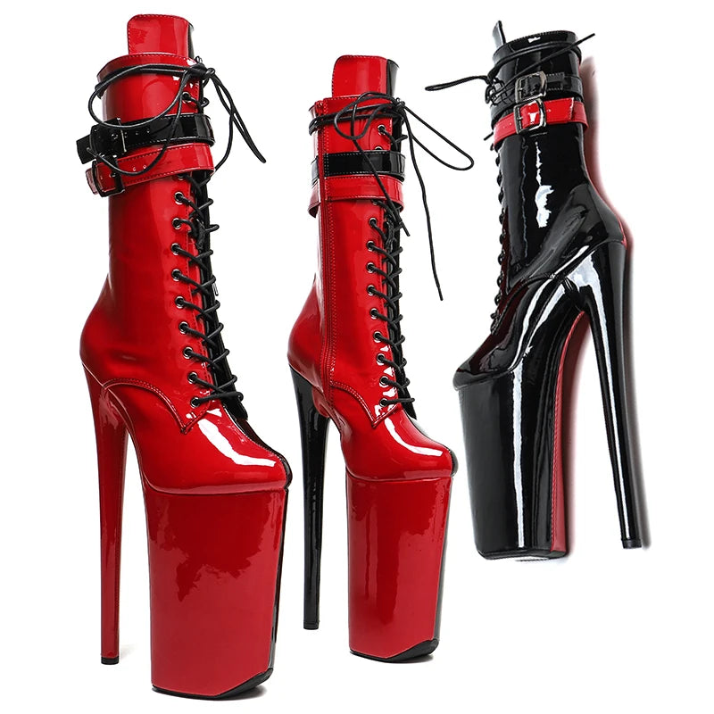 Black & White 10-Inch Platform Pole Dance Boots