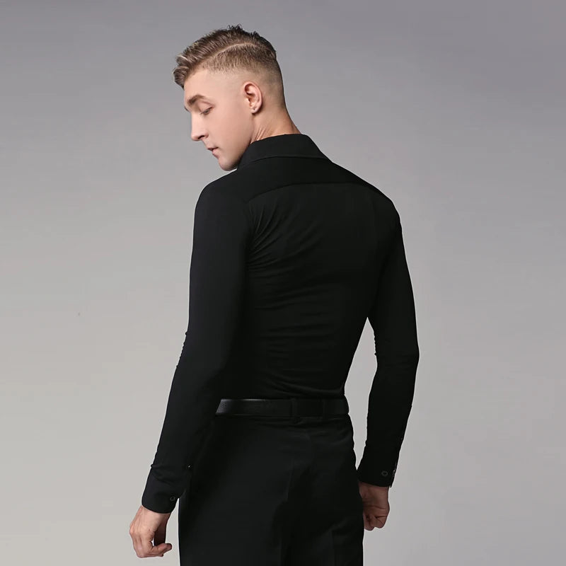Men’s Latin Dance Top | High Neck