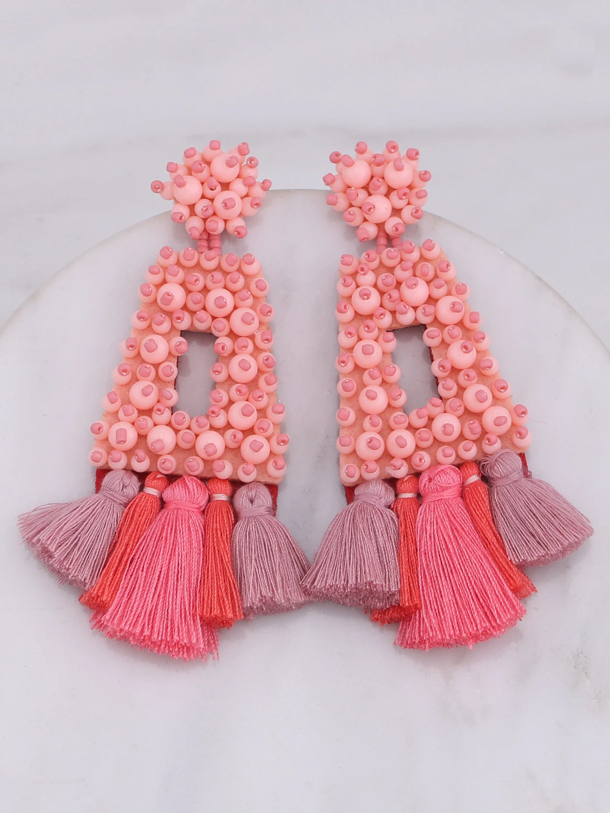 Geometric Glass Drop Earrings | Clip or Pin