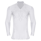 Men’s Dance Top | Rhinestone Mesh