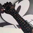Lace-Up Fingerless Gloves | Gothic