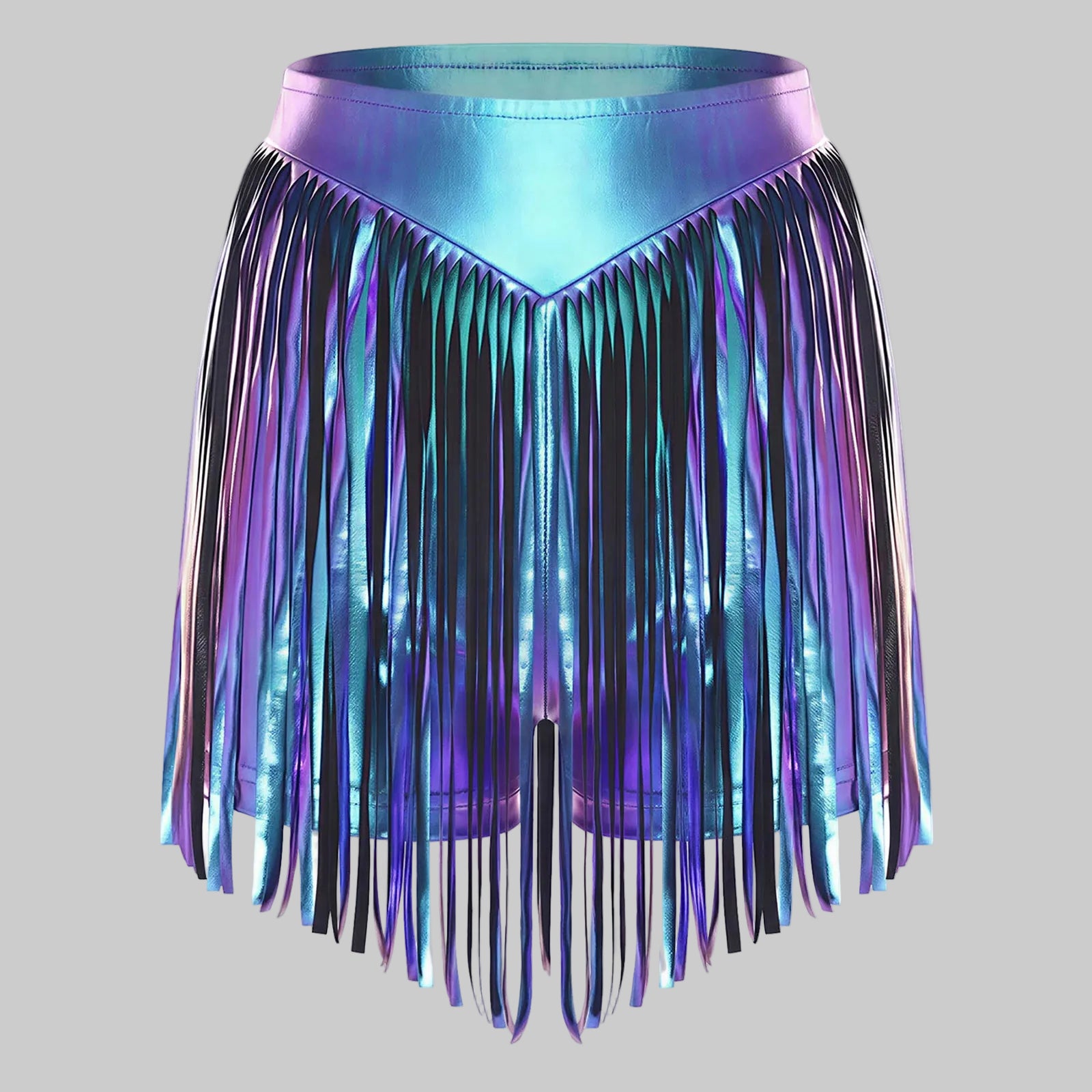 Metallic Fringe Performance Shorts - High Waist Stage Dance Hot Pants