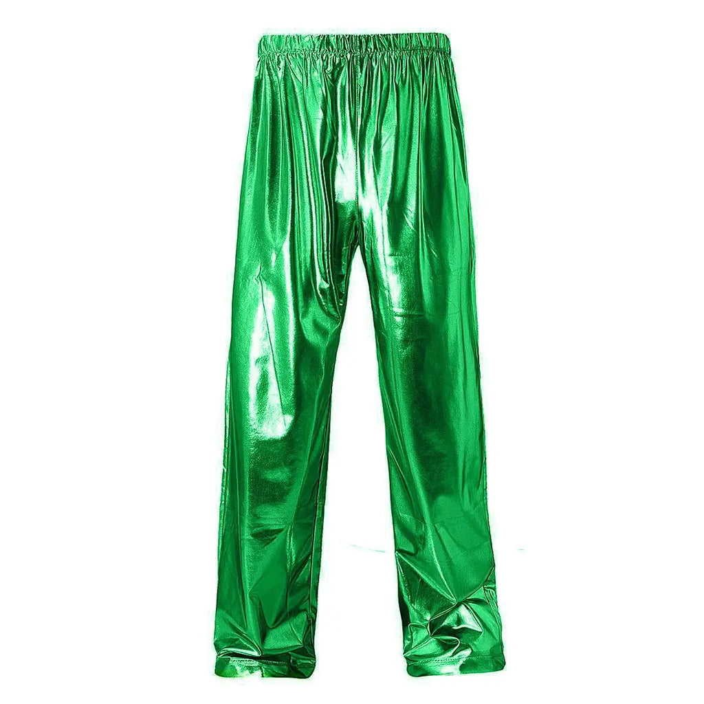 Men's Metallic Dance Pants | Wide Leg & Elastic Waist | Stage Performance