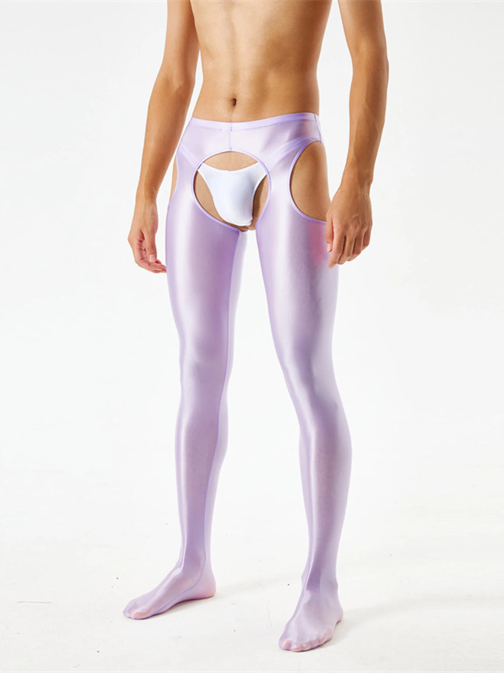 Men's Glossy Dance Tights | Footed | Stretch Fit