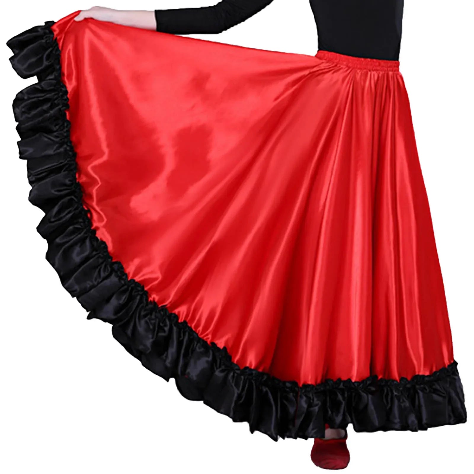 Girls Flamenco Ruffle Skirt | Red & Black | Ages 3-10