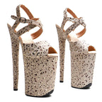 Leopard Glitter Platform Sandal Heel – 9 Inch Stage & Pole Dance