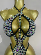 Crystal Diamond Cut-Out Bodysuit | Handmade | XS–L