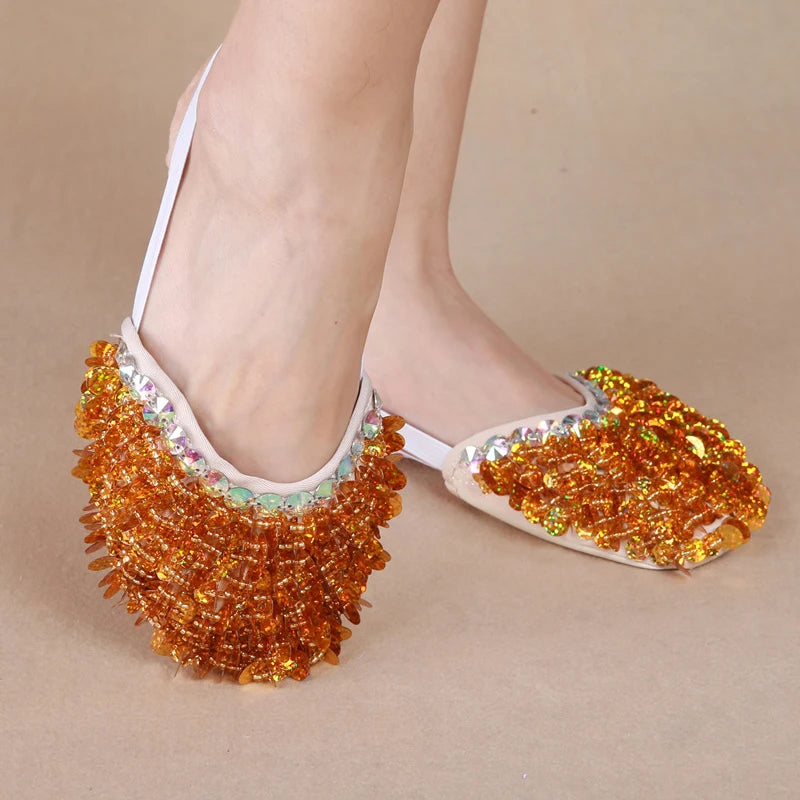 Sequin Belly Dance Toe Pads | Beaded Foot Thong