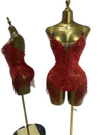 Rhinestone Tassel Bodysuit | Burlesque Performance | 3 Colors