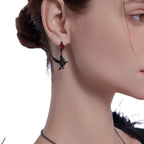 Crow Earrings | Black Wings & Red