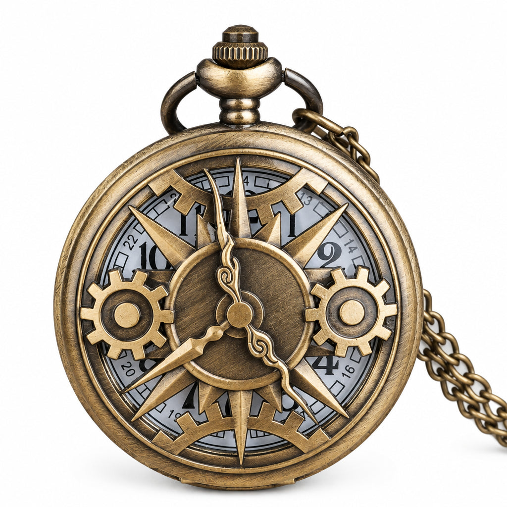 Steampunk Pocket Watch | Bronze Gear Detail