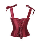 Satin Overbust Corset | Bow Straps | 10-Bone