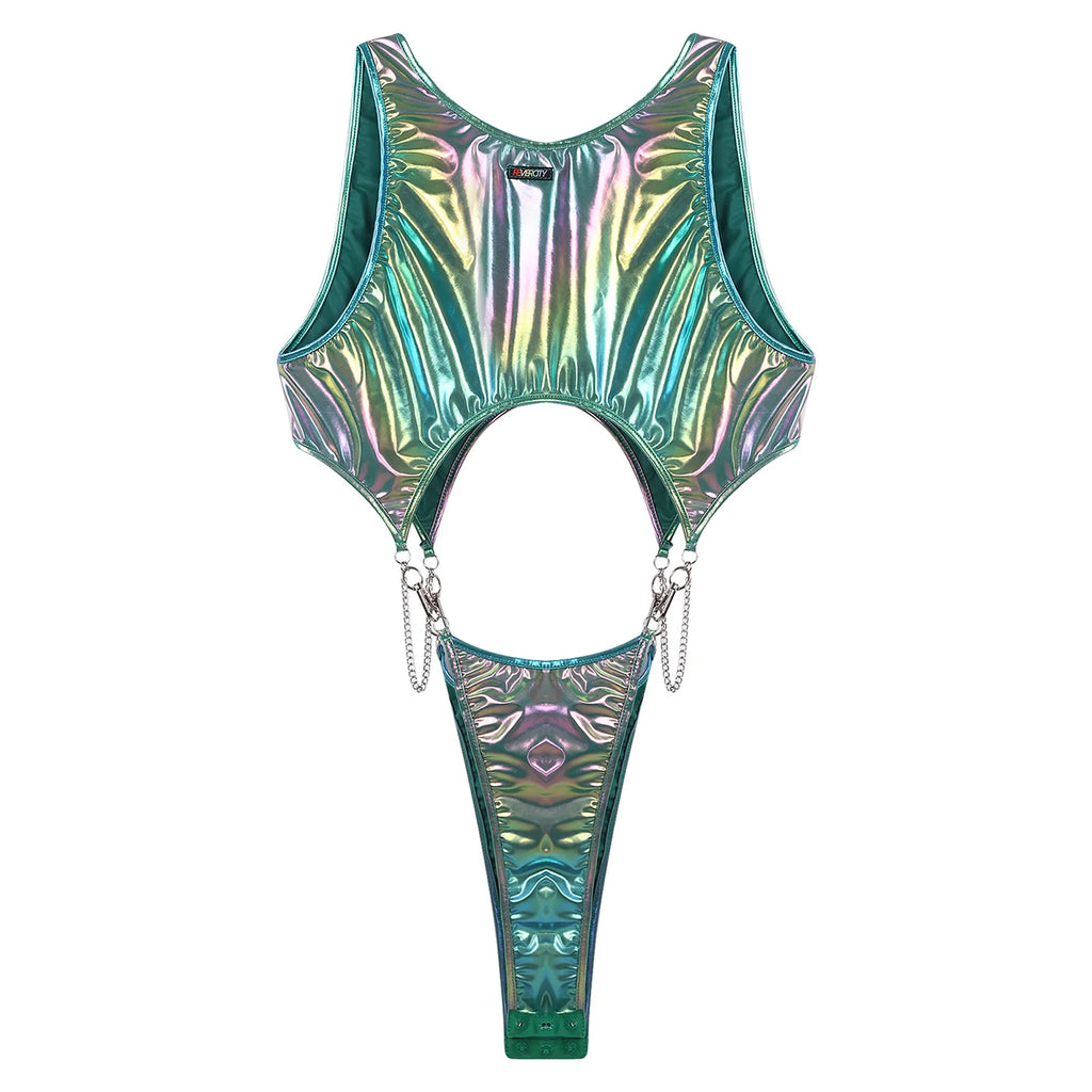 Men's Metallic Cutout Bodysuit Monokini | 2 Colors