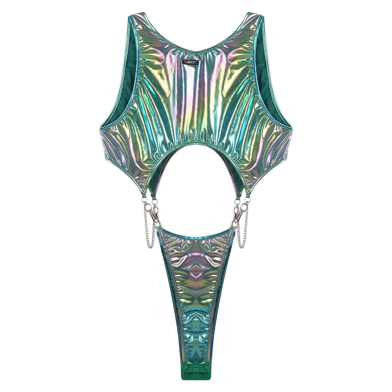 Men's Metallic Cutout Bodysuit Monokini | 2 Colors