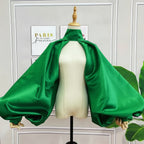 Satin Bolero | Puffy Sleeves & High Neck | Pageant & Stage