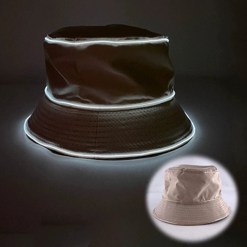 LED EL Wire Glow Bucket Hat | 7 Colors