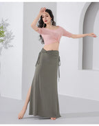 Belly Dance Costume | Floral Lantern Sleeve Top & Skirt Set