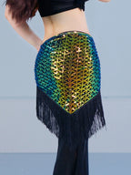 Sequin Triangle Hip Scarf | Fringe Belt | 8 Colors