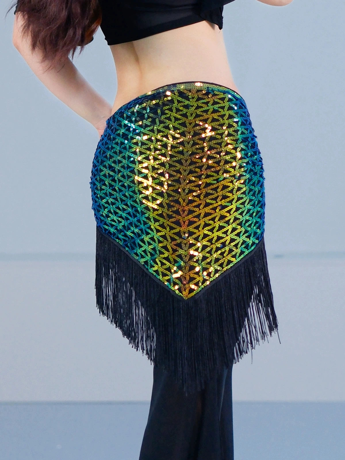 Sequin Triangle Hip Scarf | Fringe Belt | 8 Colors