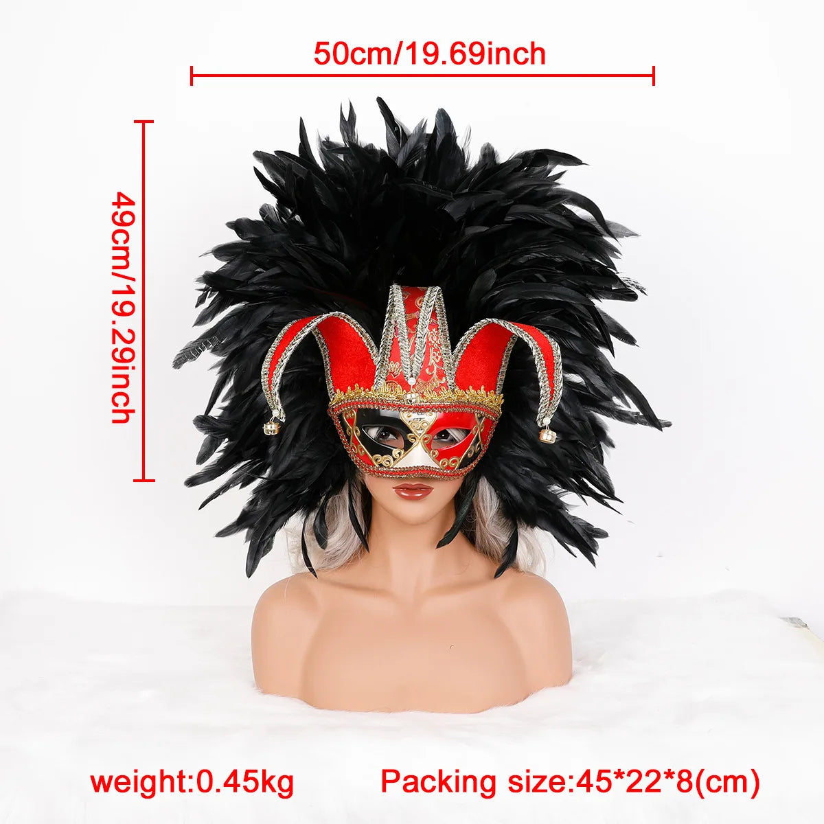 Feather Masquerade Mask | Jester Crown