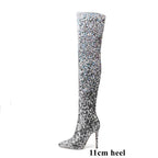 Gradient Sequin Over-the-Knee Boots | 11cm Heel