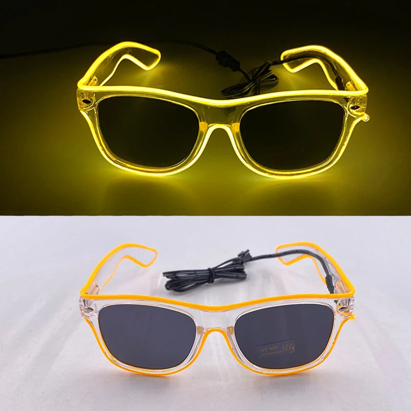 EL Wire Glow Glasses | LED Neon Goggles | 22 Colors