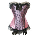 Satin Overbust Corset Top | Mesh Lace & Bow | Burlesque