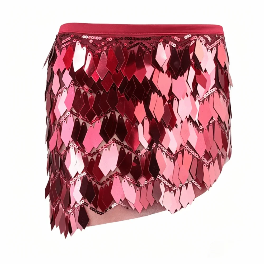 Fish Scale Paillette Wrap Mini Skirt | Holographic Sequin | Festival & Go-Go | 6 Colours