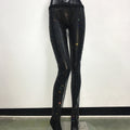 Rhinestone Fishnet Wide Leg Pants - Sheer Mesh Trousers