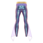 Men's Mermaid Leggings | Metallic Fish-Scale Print | Tulle Trim