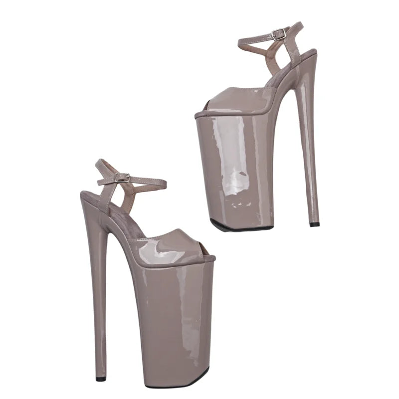 26cm Open Toe Platform Pole Dance Sandals - 10 Inch High Heels