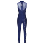 Rhinestone Unitard | Mesh Panels | Stage Ready