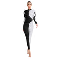 Women's Colorblock Rhinestone Unitard | Mock Neck | Open Back | 5 Colors | S–XXL