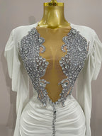 Rhinestone Velvet Mini Dress | Long Sleeve | Stage
