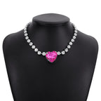 Rhinestone Choker | Crystal Heart