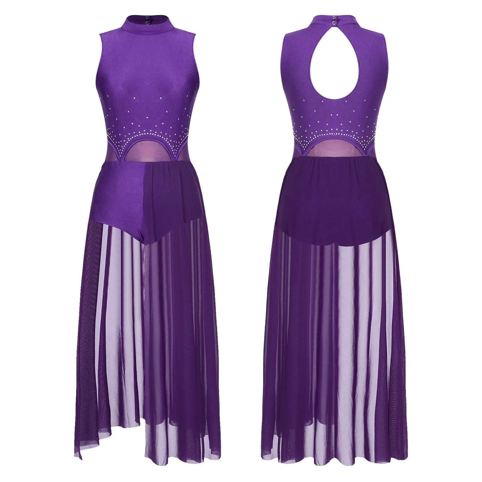 Rhinestone Lyrical Dress | Keyhole Back | Figure Skating