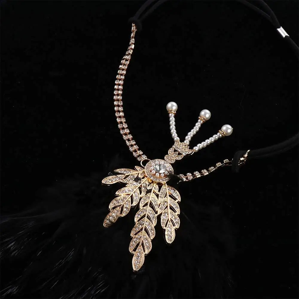 1920s Gatsby Feather Headband | Rhinestone & Pearl | 6 Styles