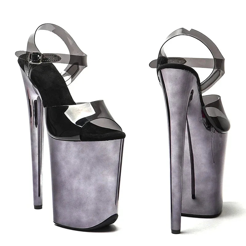 9-Inch Electroplated Platform Heels - Exotic Dance Sandals