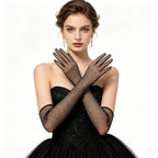 Fishnet Opera Gloves | Rhinestone Stretch