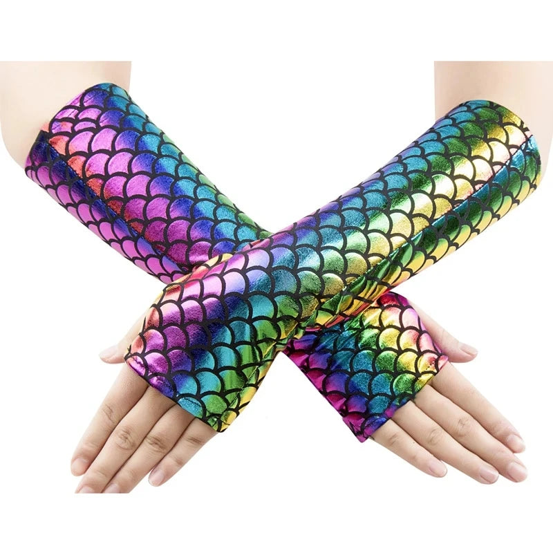 Mermaid Scale Arm Gloves | Fingerless