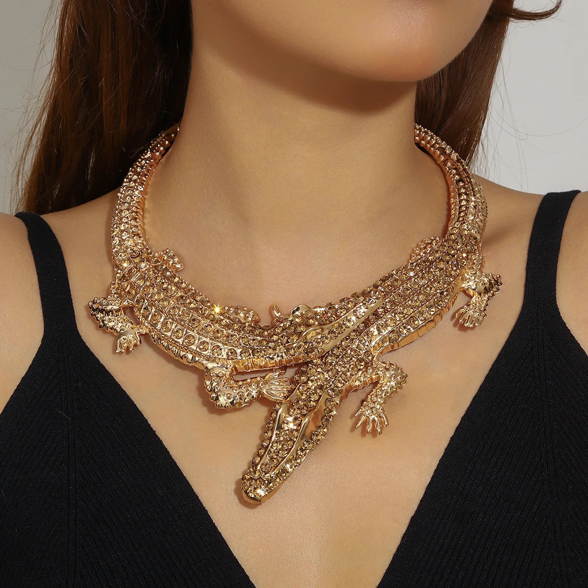 Crocodile Collar Necklace | Sculptural Statement