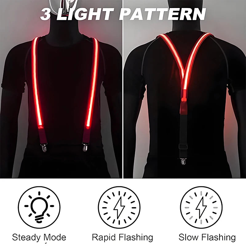 LED Light-Up Suspenders & Neon Bow Ties | Glow Party Accessories | 14 Styles