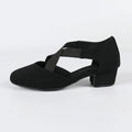 Flock Cross-Strap Dance Practice Heels | Teacher Shoe | 3.5cm