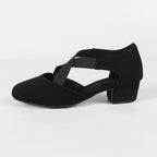 Flock Cross-Strap Dance Practice Heels | Teacher Shoe | 3.5cm