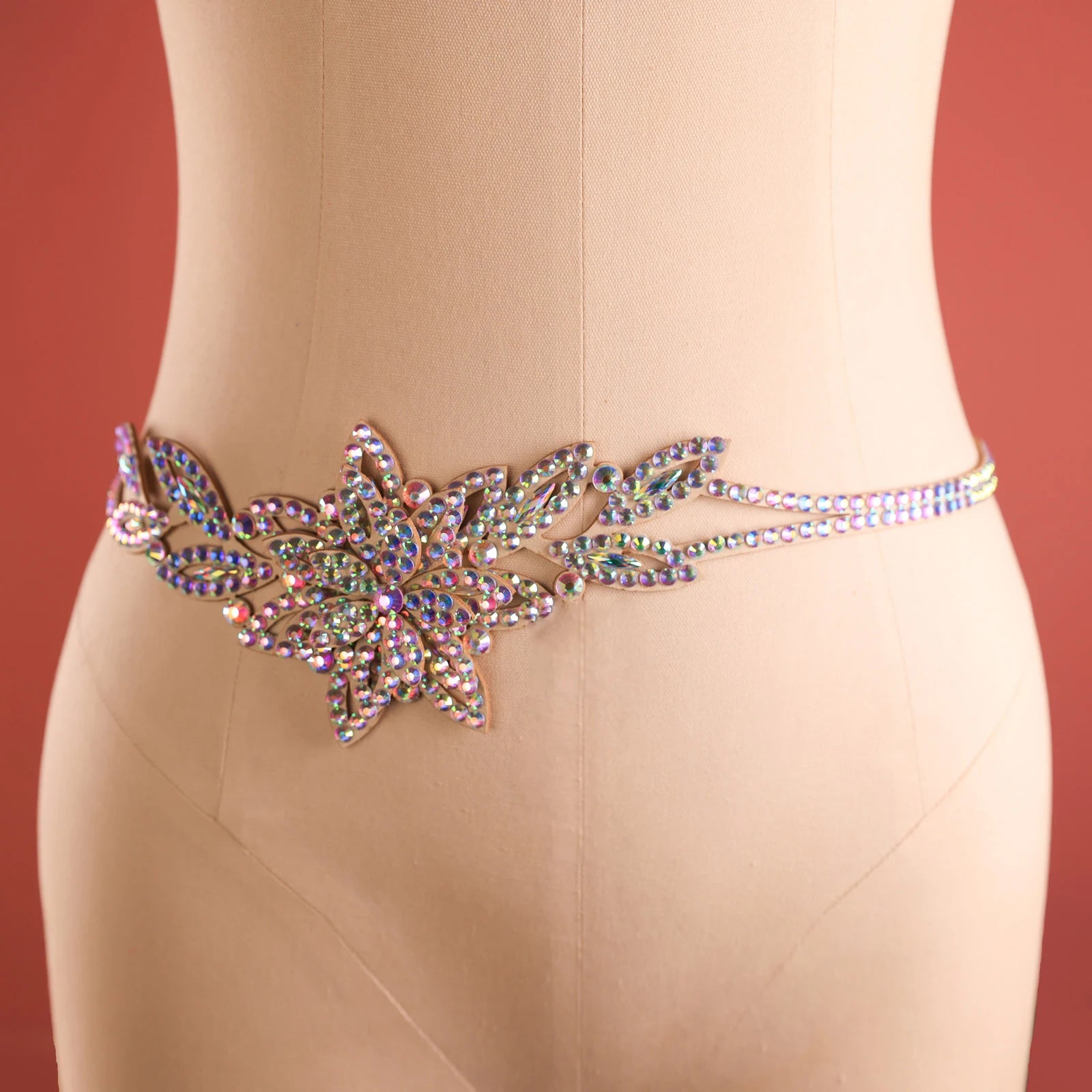 Belly Dance Chain Belt | Rhinestone Floral | Pearl & Alloy | 6 Styles