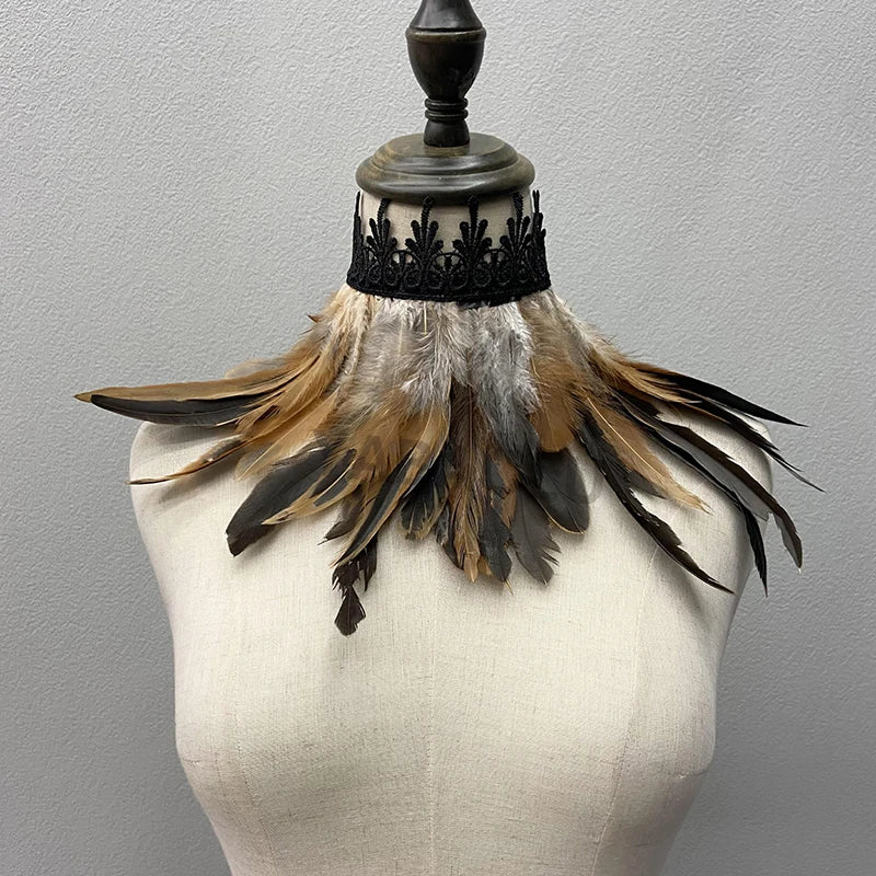 Feather Collar | Lace Choker Detail