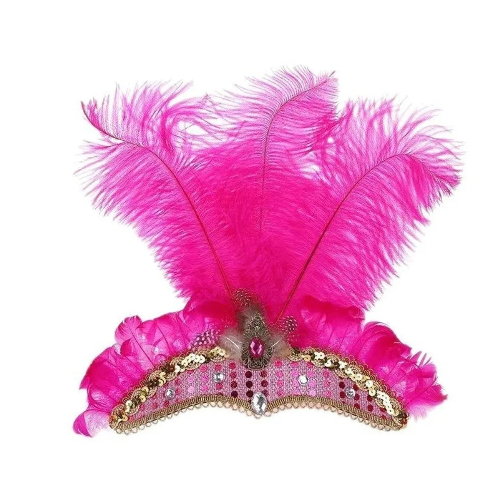Showgirl Headpiece | Feather Fan Crown